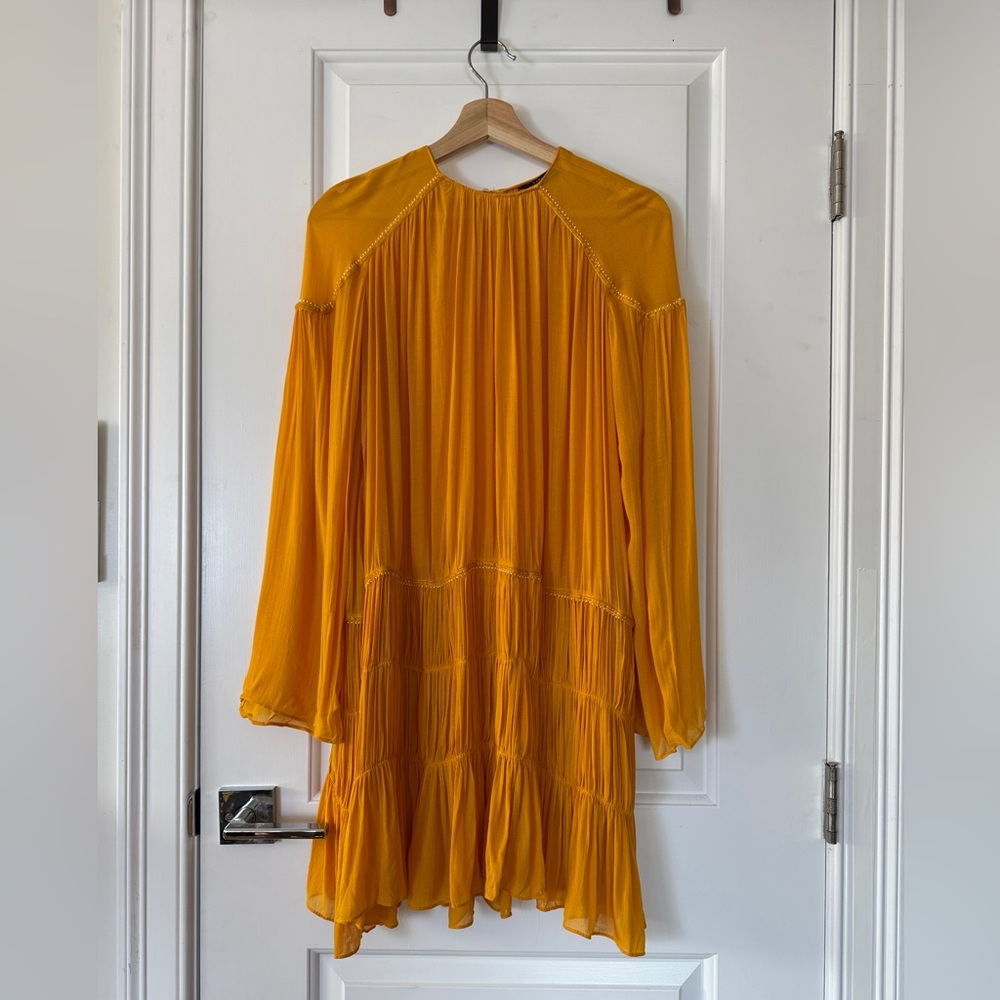 LAST CALL • NEW • ZARA Mustard Yellow Beaded Dress